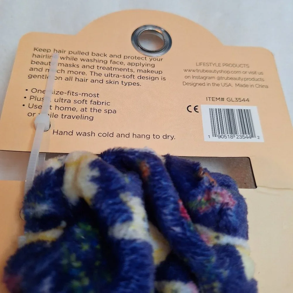 Spa Beauty Makeup Headband Purple Plush‎ With Bow And Dogs Georgia Lane New